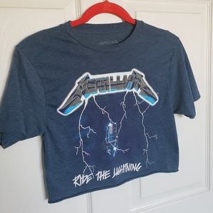 Metallica "RIDE THE LIGHTNING" cropped tee